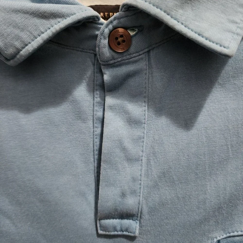 Banana Republic Short Sleeve Polo Shirt Men's‎ Size Medium 100% Pima Cotton Blue